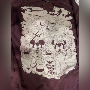 Disney Torrid Maroon and Silver Halloween Character Sweatshirt with a cutout